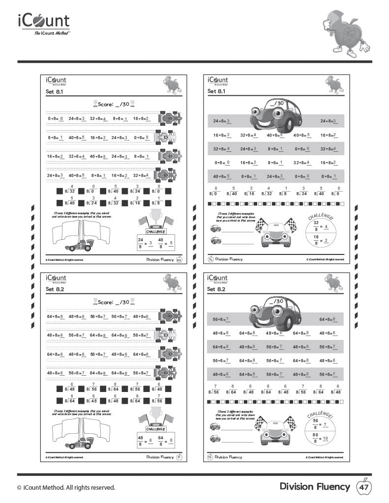 Division Fluency Workbook Teacher's Edition, Fluency Series image 1