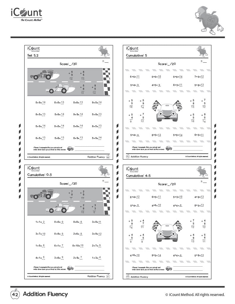 Addition Fluency Workbook Teacher's Edition, Fluency Series image 2