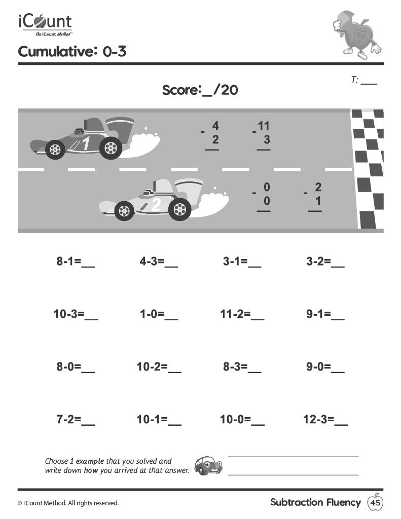 Subtraction Fluency Workbook, Fluency Series image 1