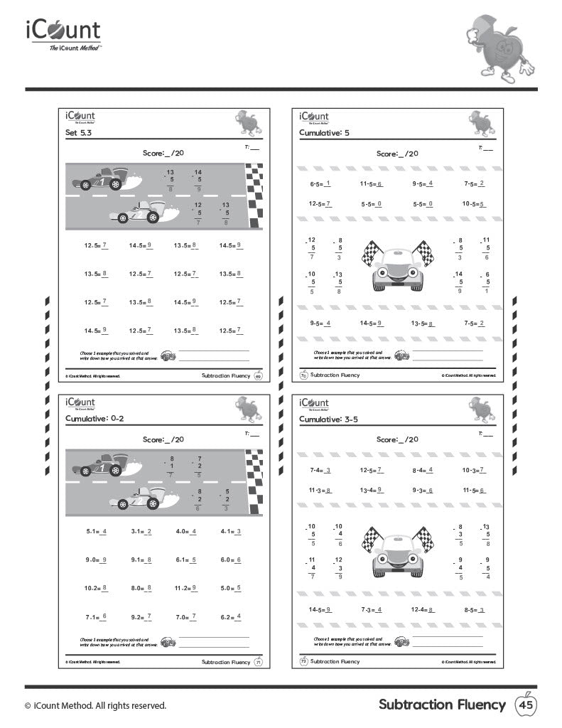 Subtraction Fluency Workbook Teacher's Edition, Fluency Series image 2