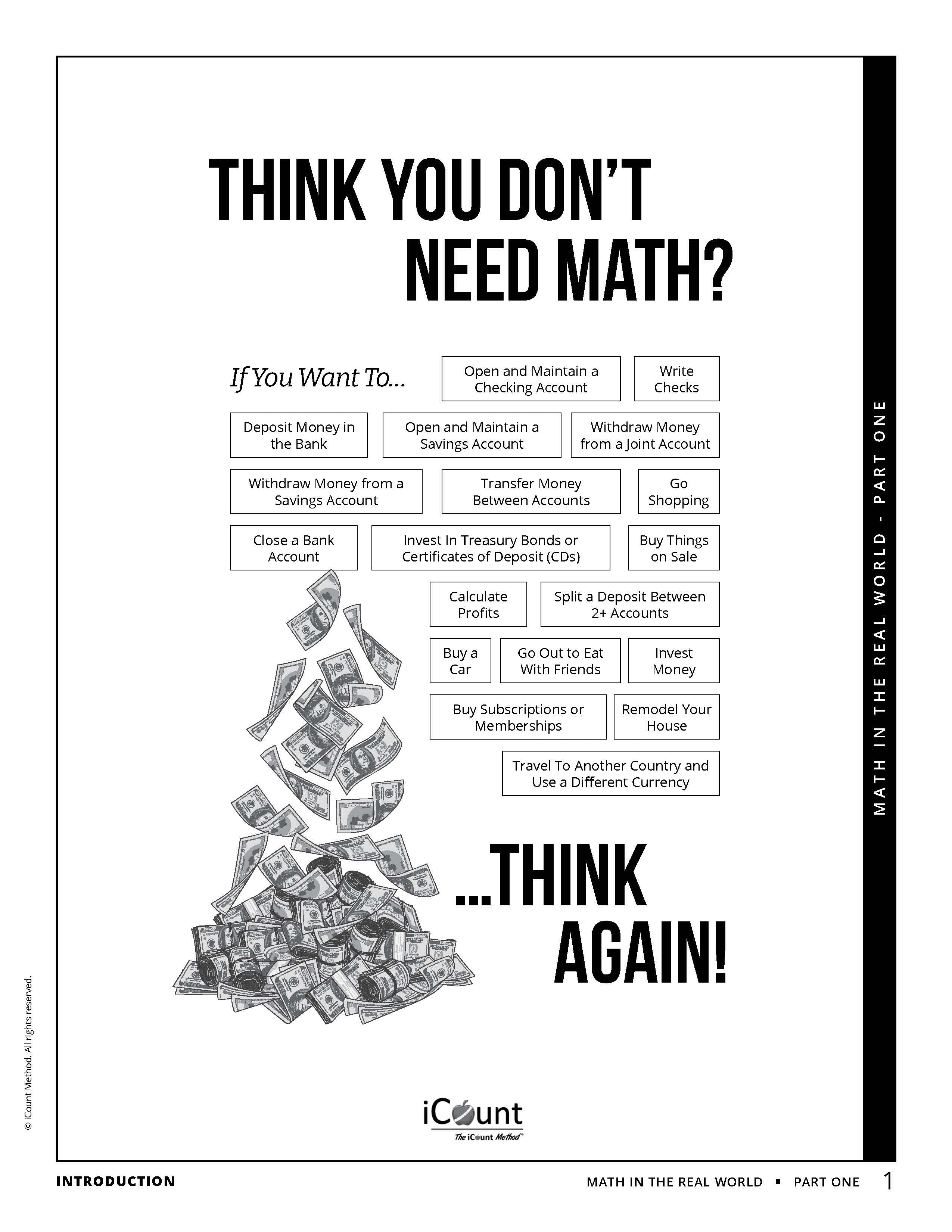 The iCount Method®: How to Make Money and Keep It, Math in the Real World, Book 1