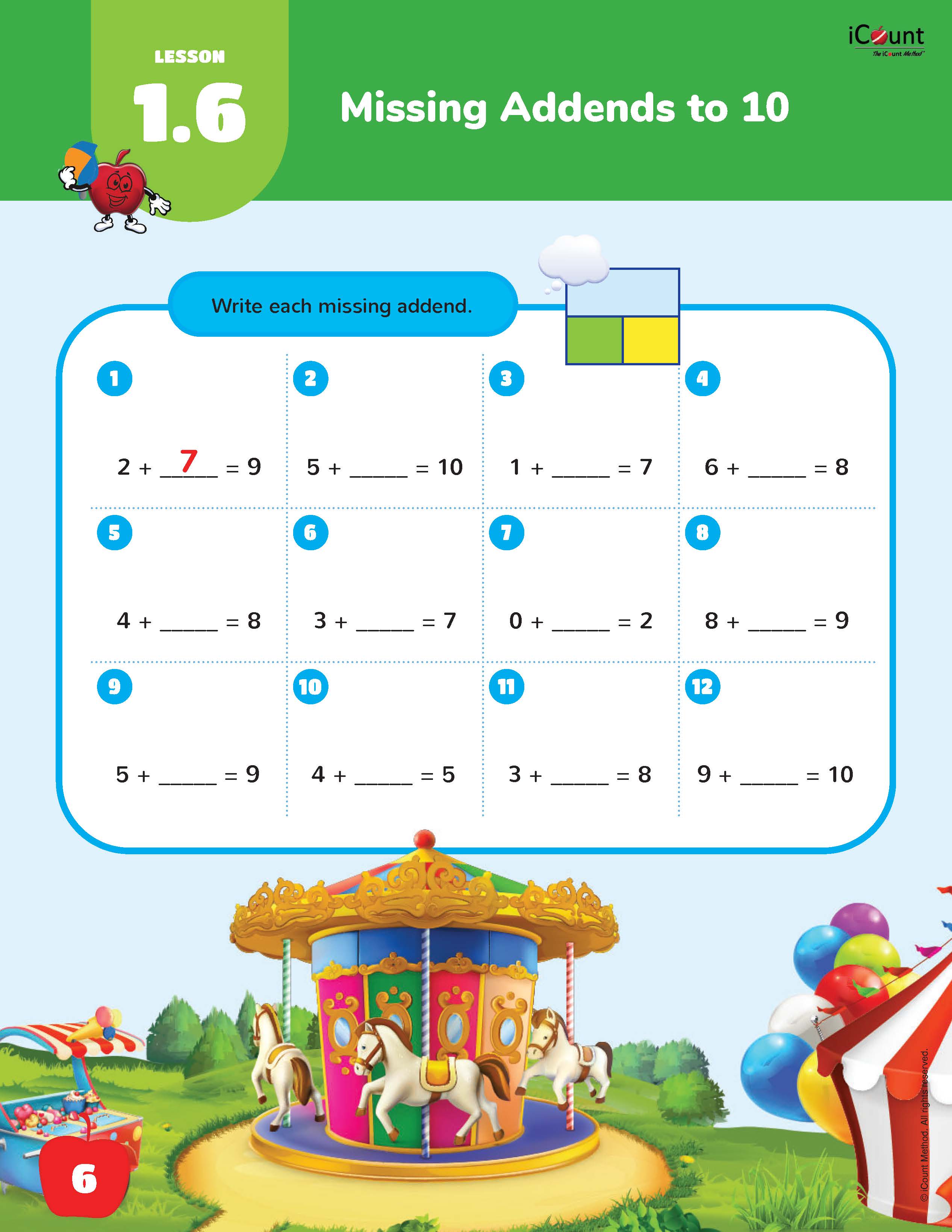 The iCount Method® Level Green Math Homework Book, Classic Edition, 2.0