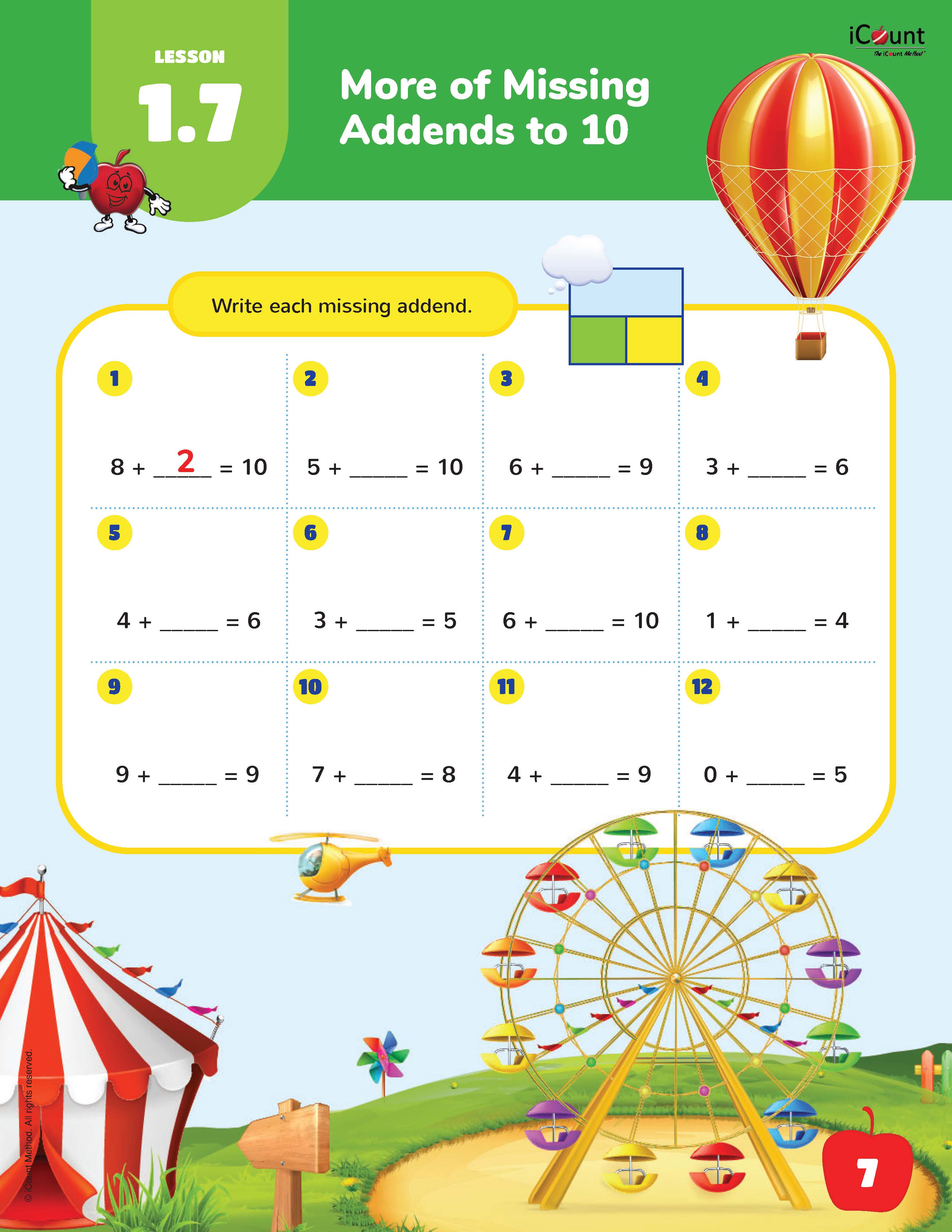 The iCount Method® Level Green Math Homework Book, Classic Edition, 2.0