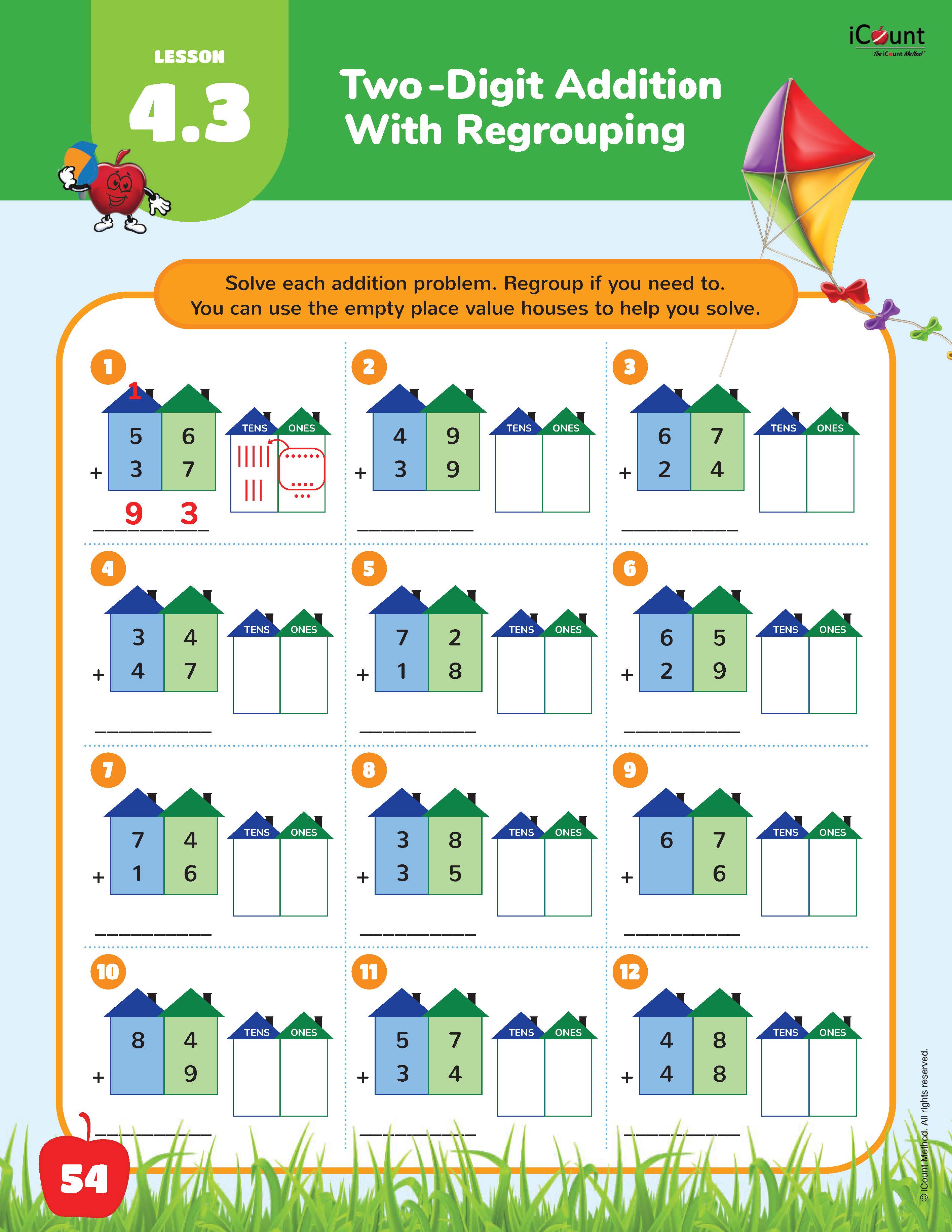 The iCount Method® Level Green Math Homework Book, Classic Edition, 2.0