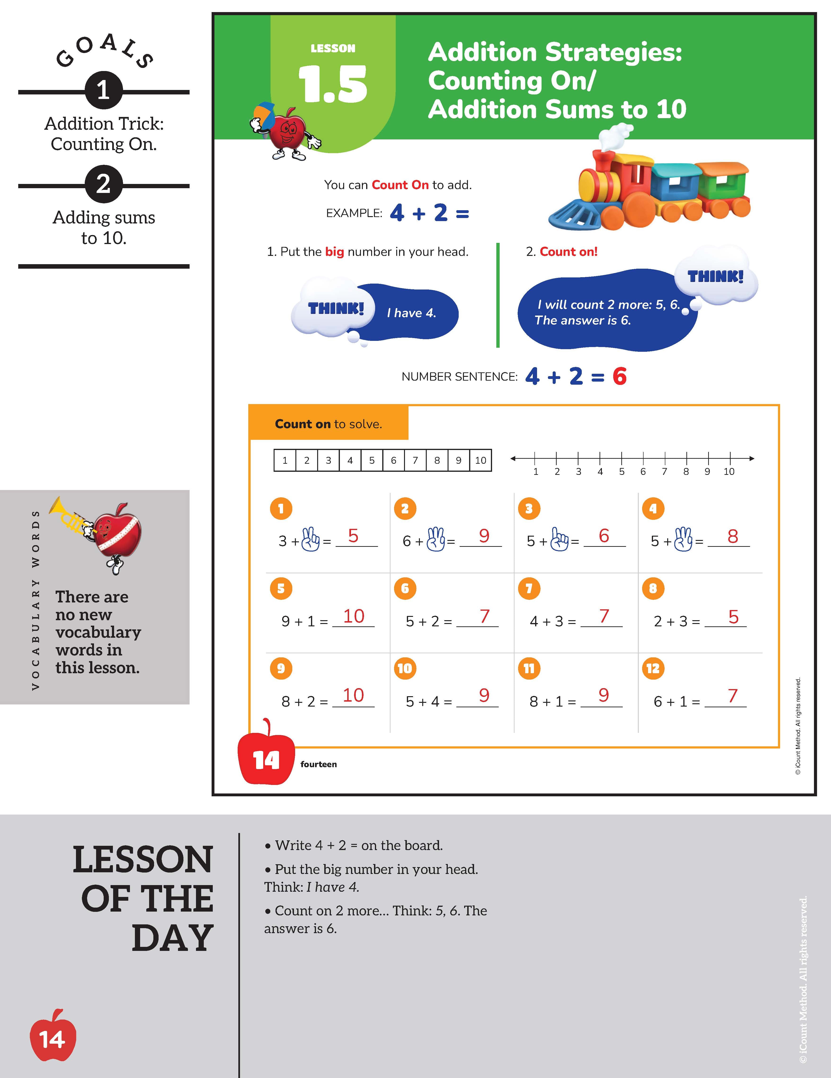 Teacher's Guide for the iCount Method® Level Green Math Book, Classic Edition, 2.0