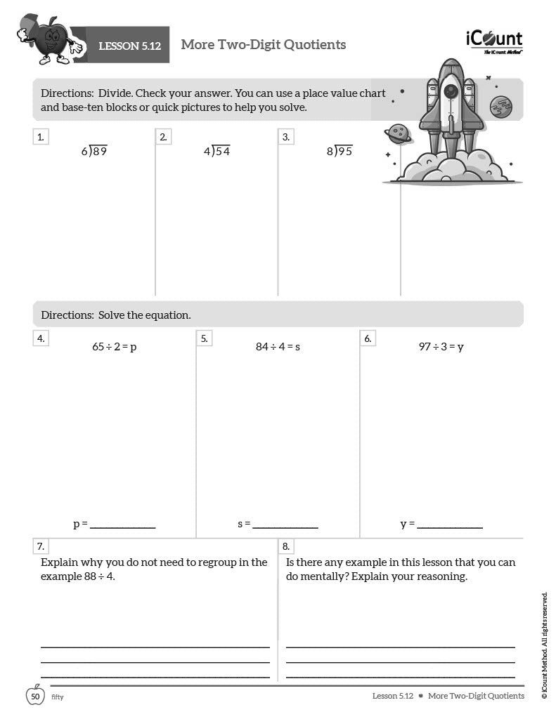 The iCount Method® Level Gray Homework Book, Premium Edition