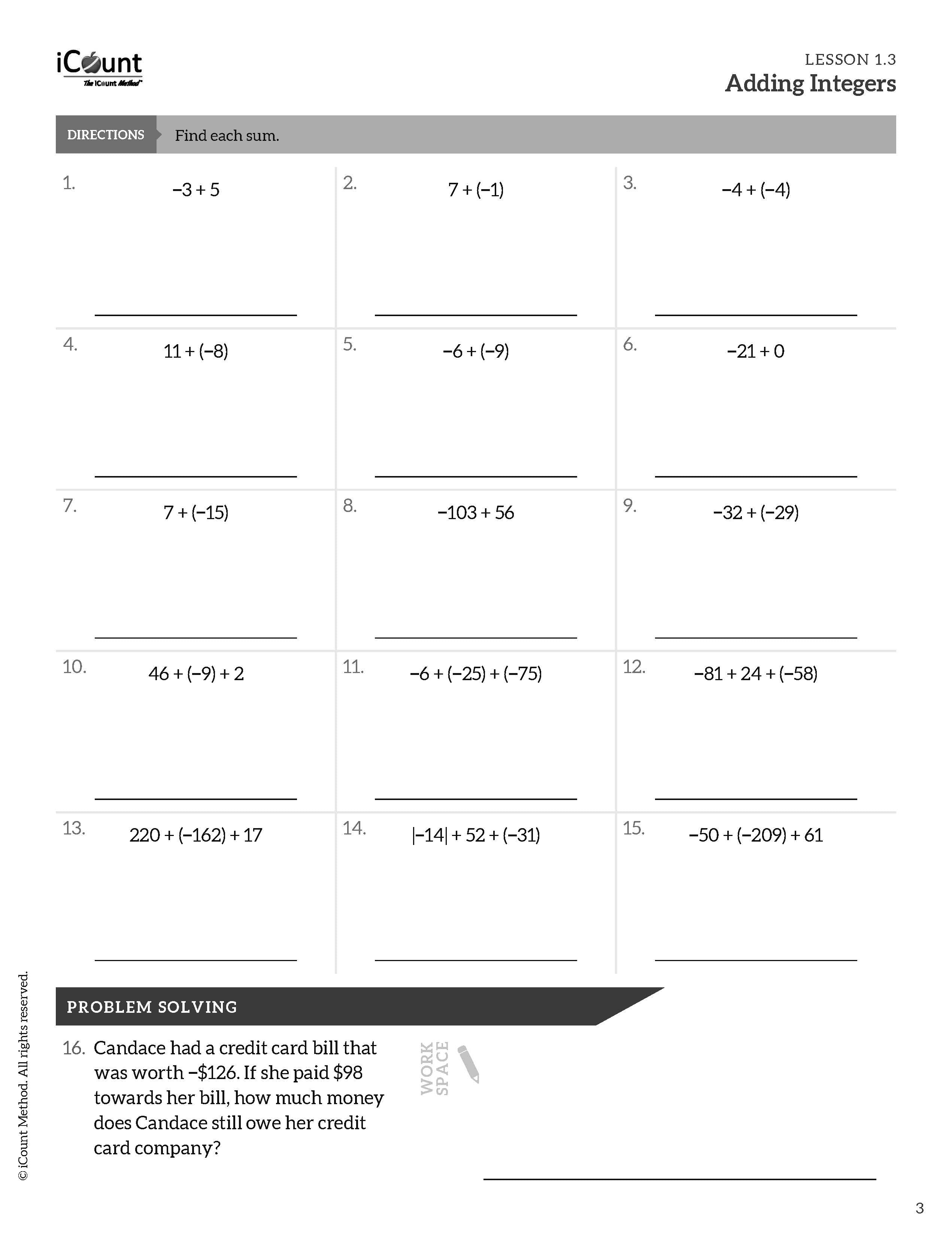 The iCount Method® Level Purple Homework Book, Premium Edition