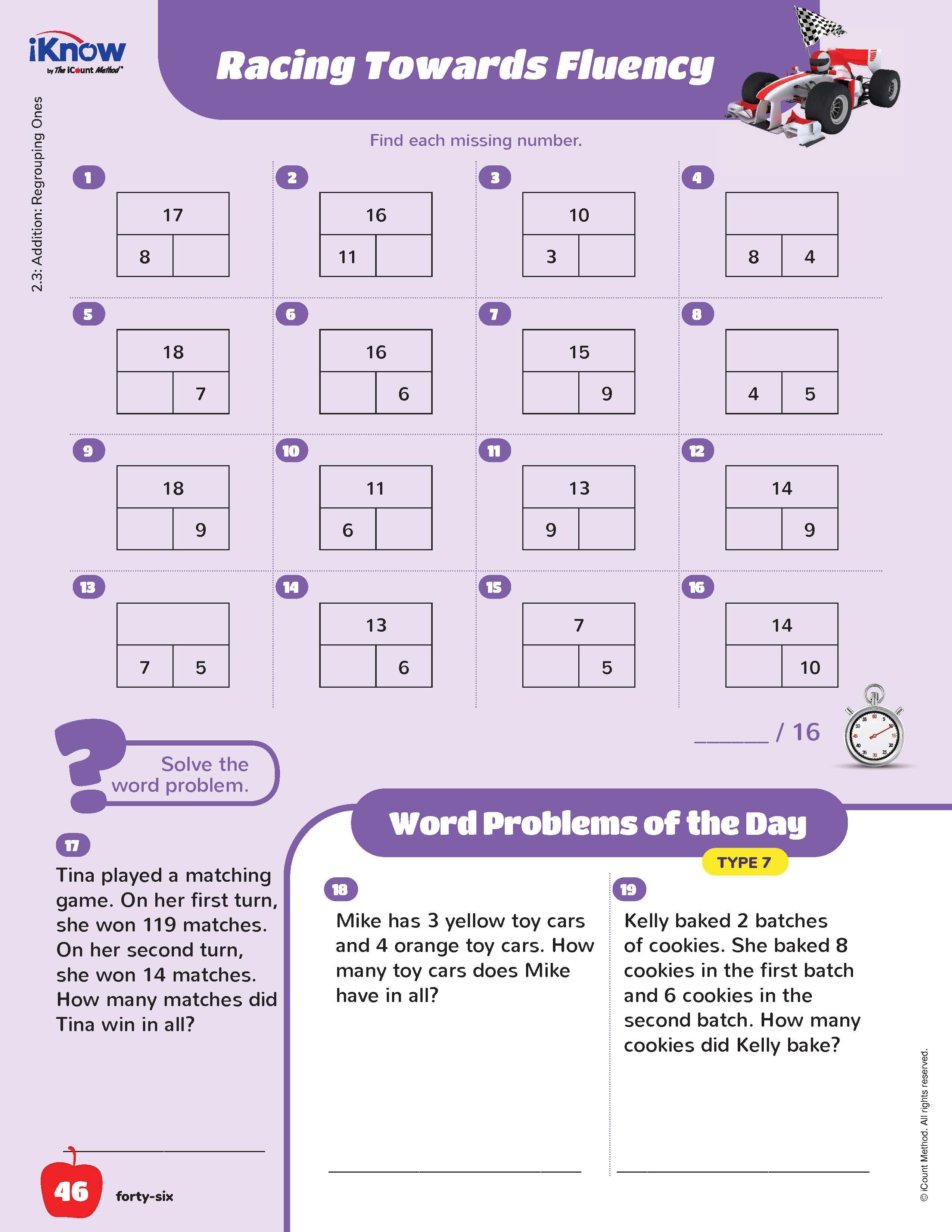 The iKnow by iCount Method® Brown Edition, Math Workbook