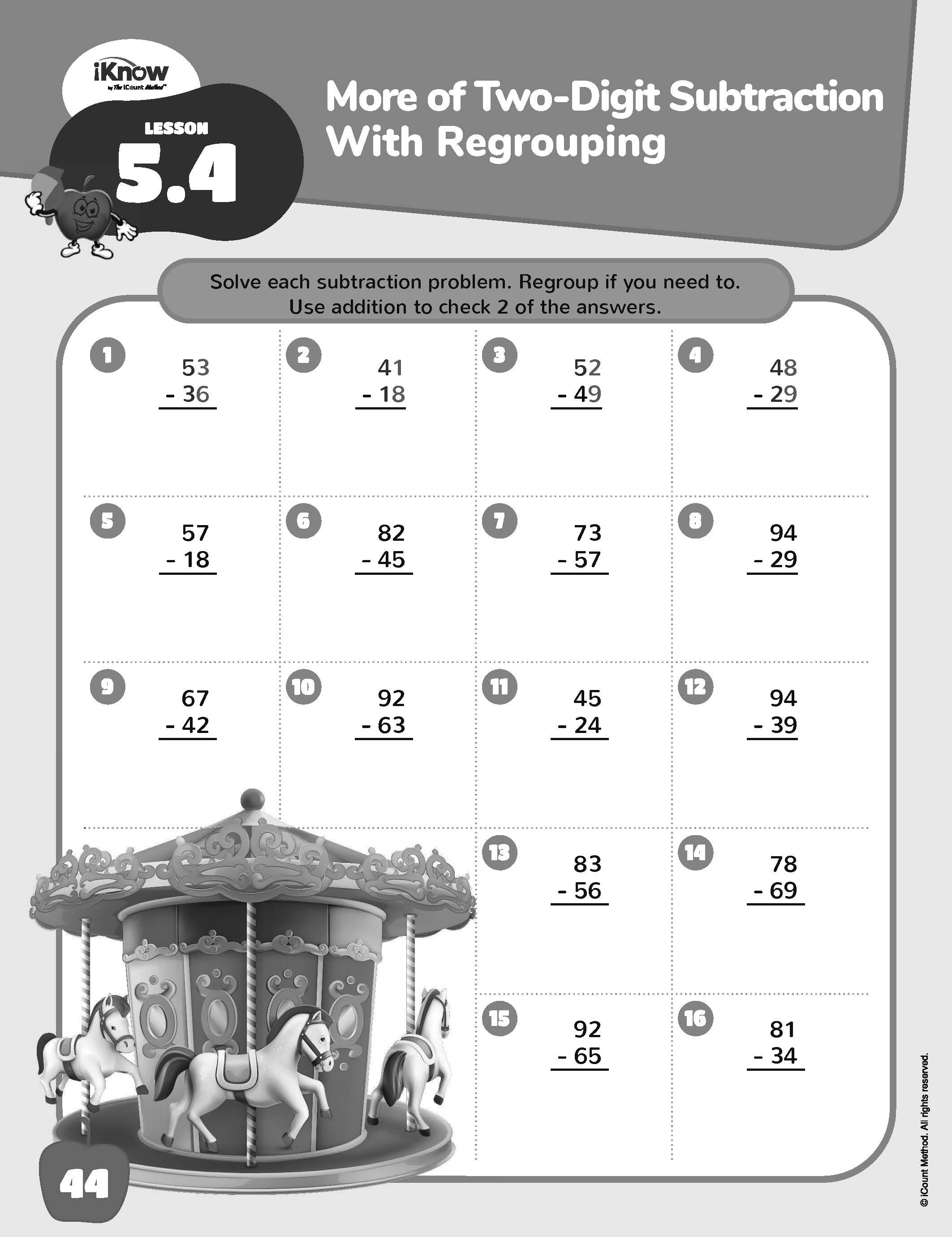 The iKnow by iCount Method® Green Edition, Math Homework Book