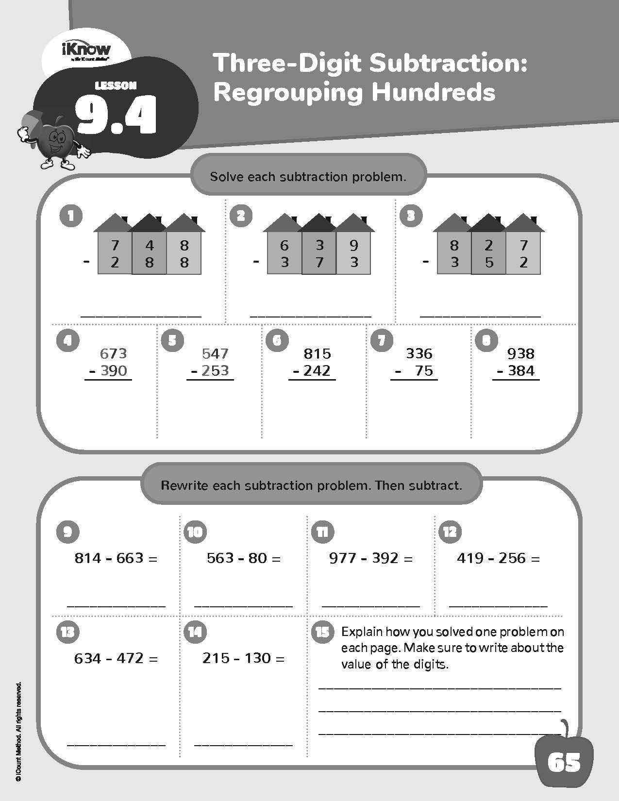 The iKnow by iCount Method® Green Edition, Math Homework Book