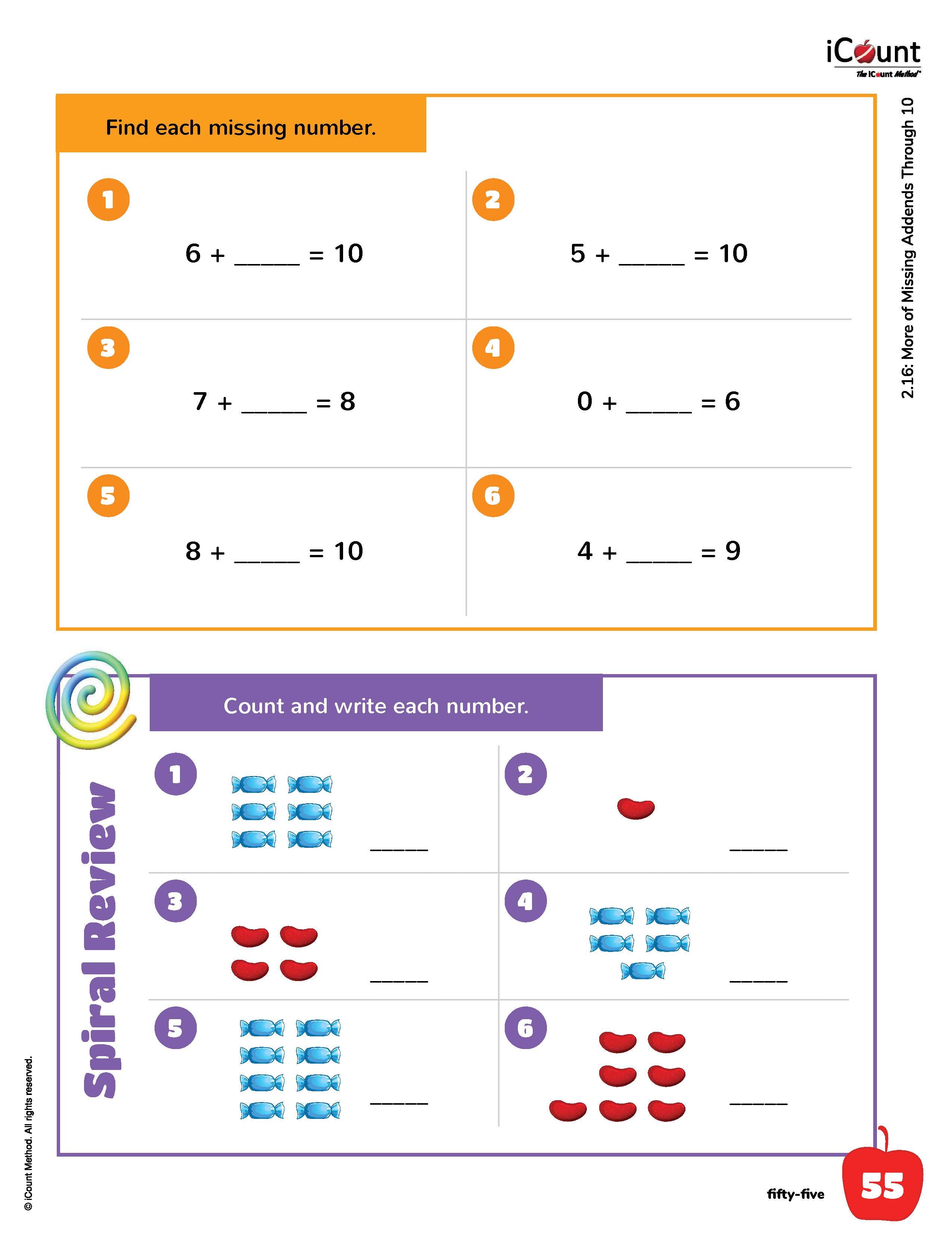 The iCount Method® Level Red Math Book, Classic Edition, 2.0