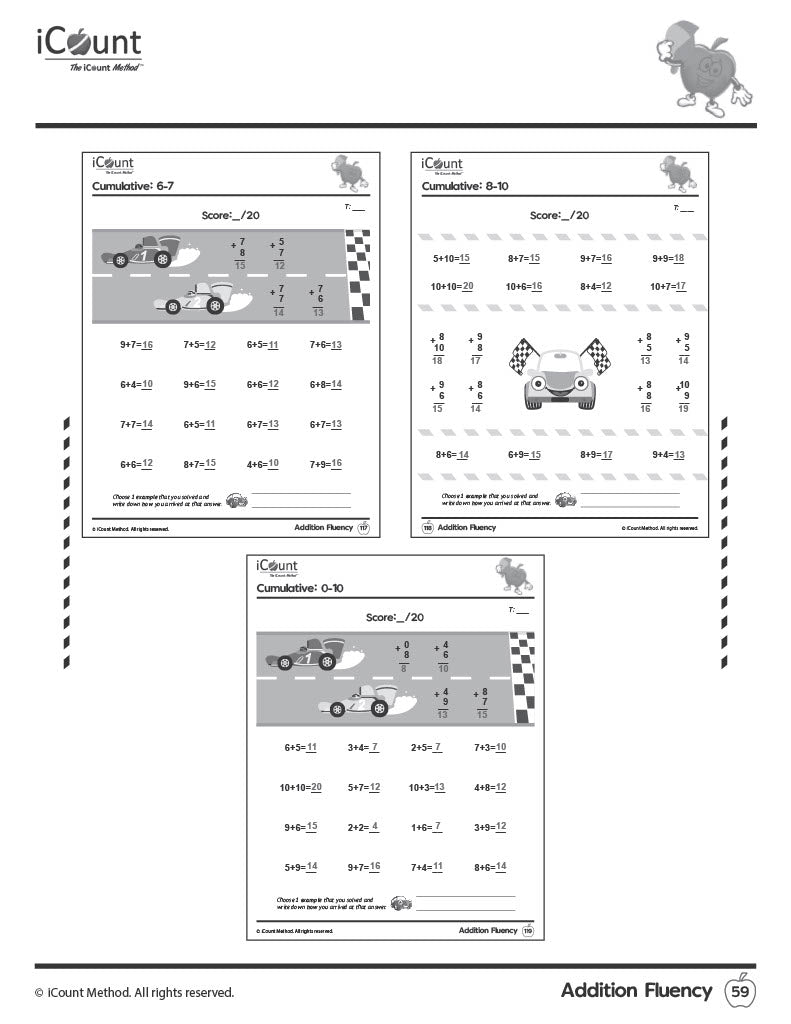 Addition Fluency Workbook Teacher's Edition, Fluency Series image 5